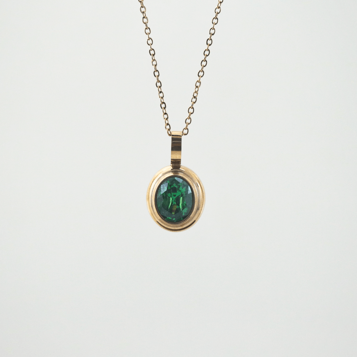 emerald necklace gold for women