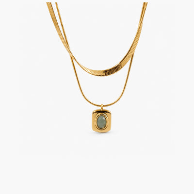 Eve Layered Necklace - Green