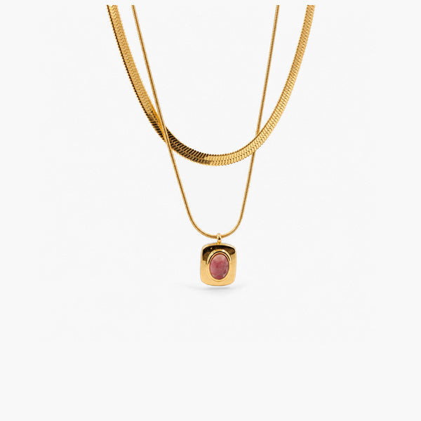Eve Layered Necklace – Pink