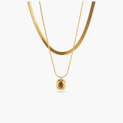Eve Layered Necklace - Tiger's Eye