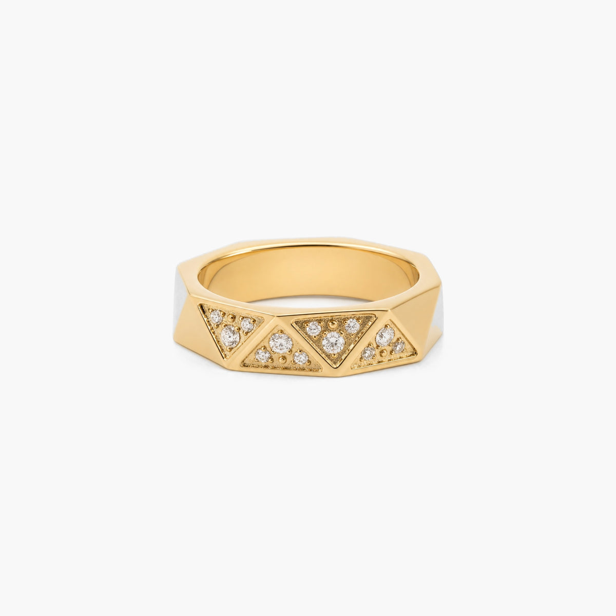 Faceted Pave Band Ring