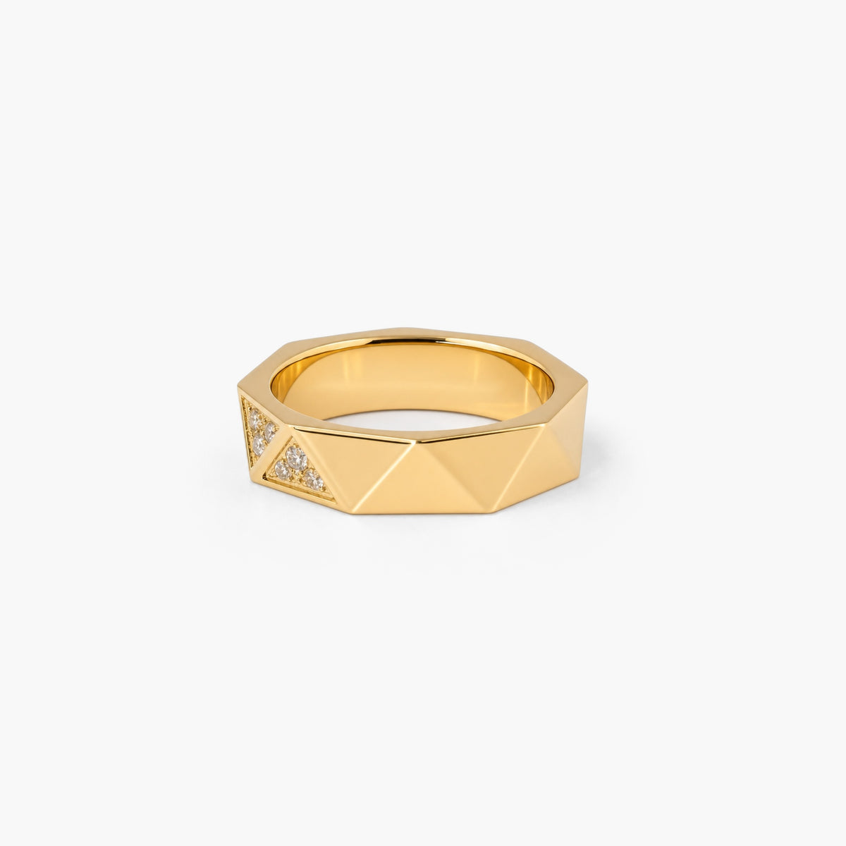 Faceted Pave Band Ring