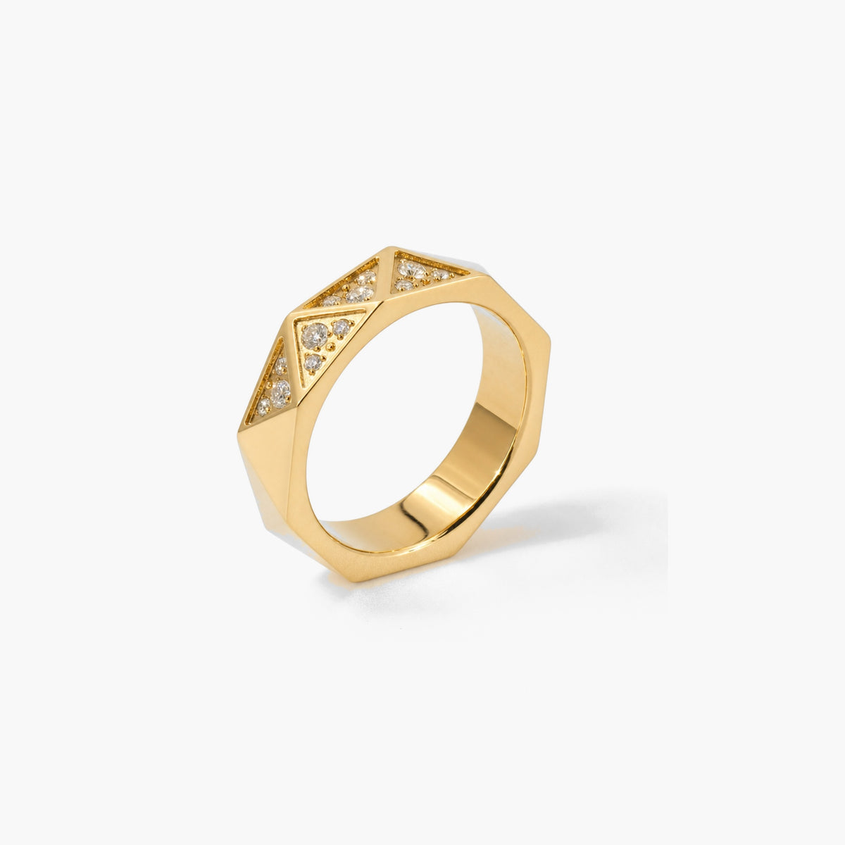 Faceted Pave Band Ring
