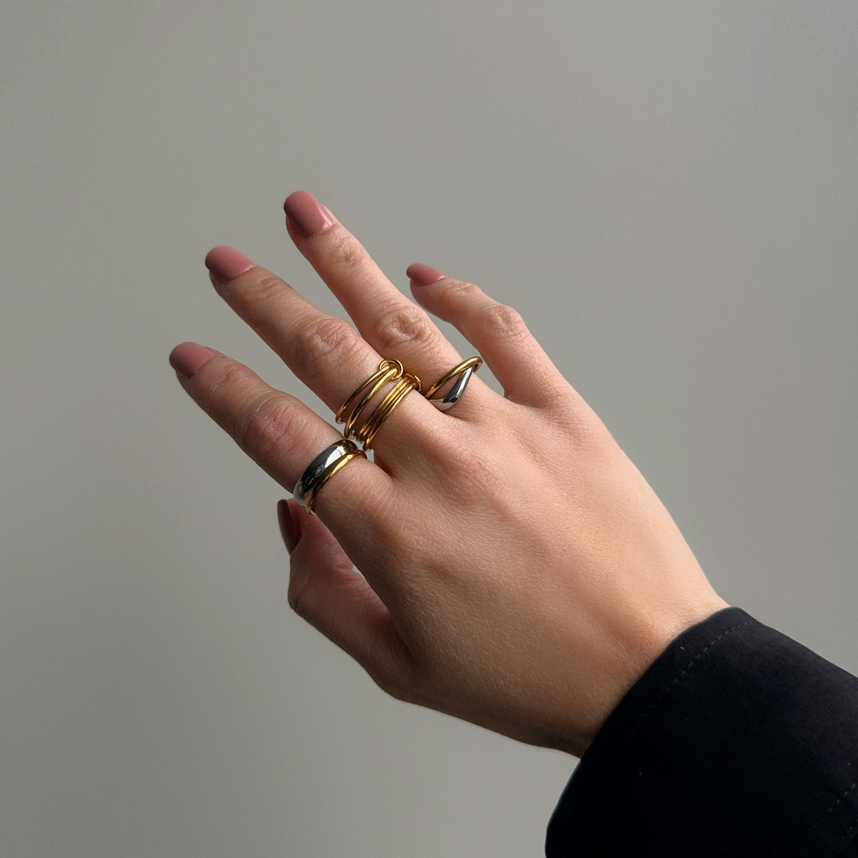 Meideya Jewelry Gold 5-link chain ring