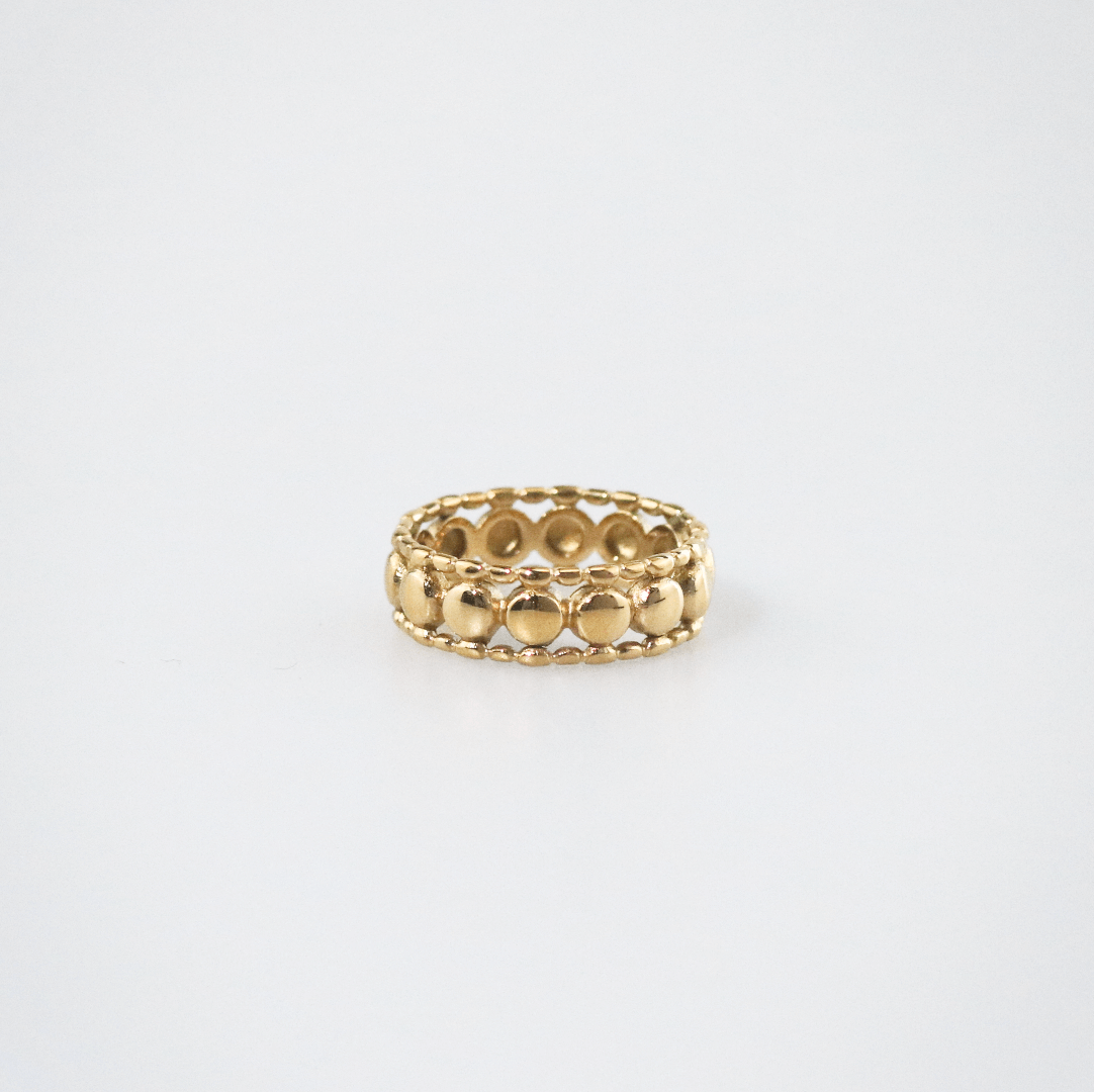 gold beaded ring
