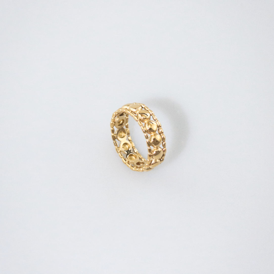 gold beaded ring