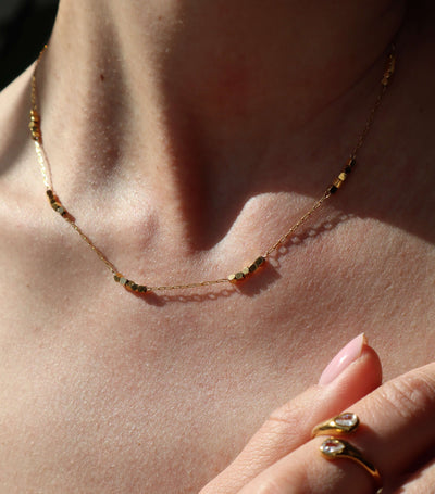 Gold Square Beads Choker