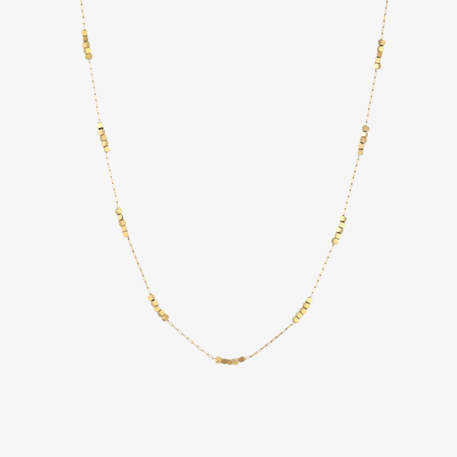 Meideya jewelry gold square beads choker