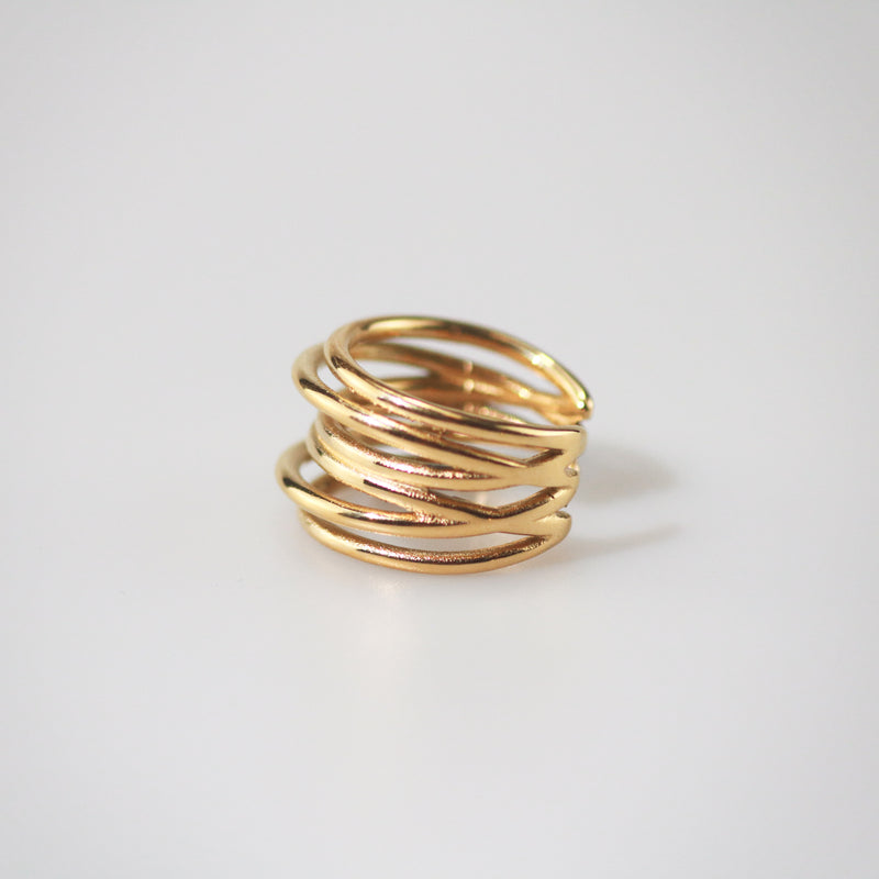 Meideya Jewelry Gold Muti Row Ring