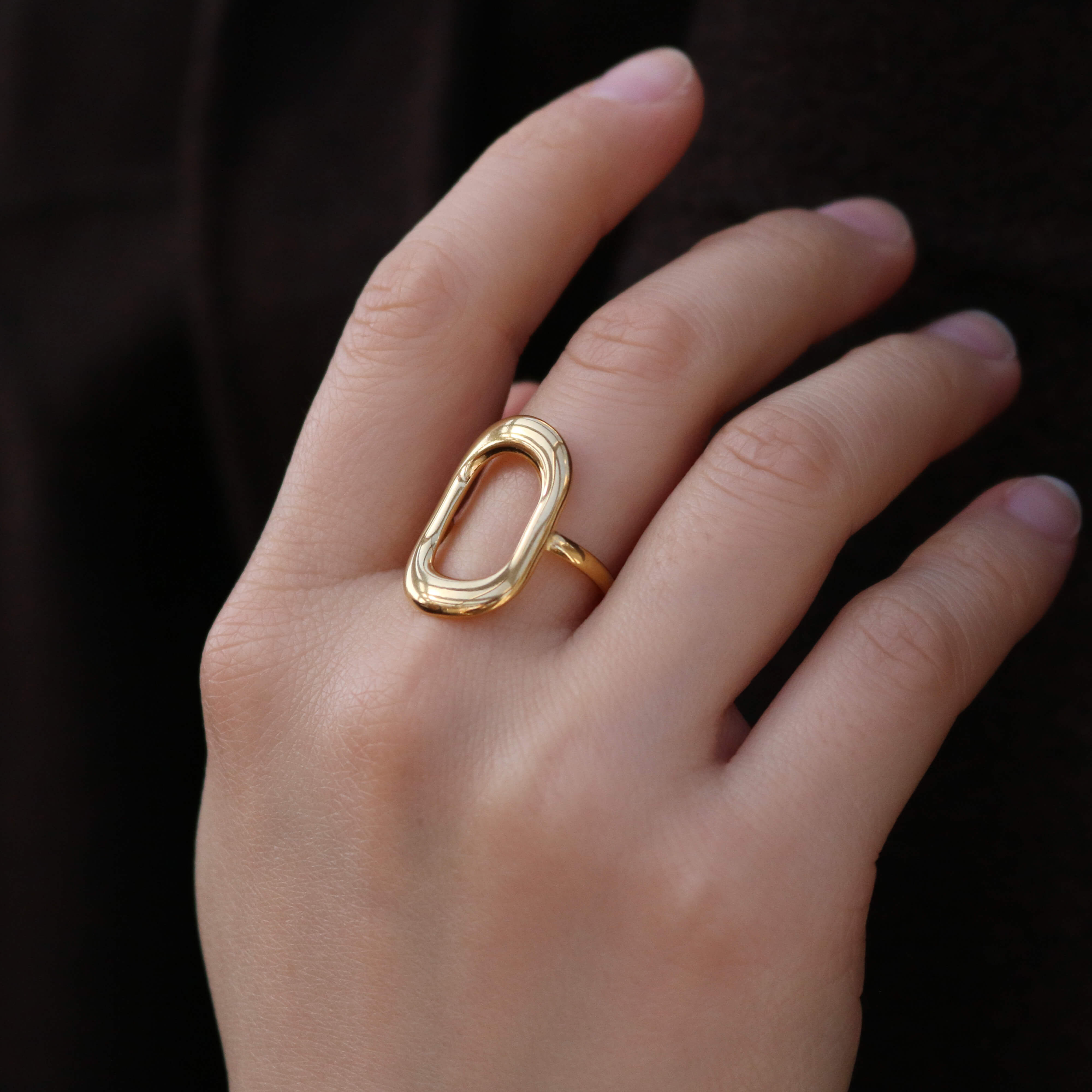 Meideya Jewelry Open Oval Ring