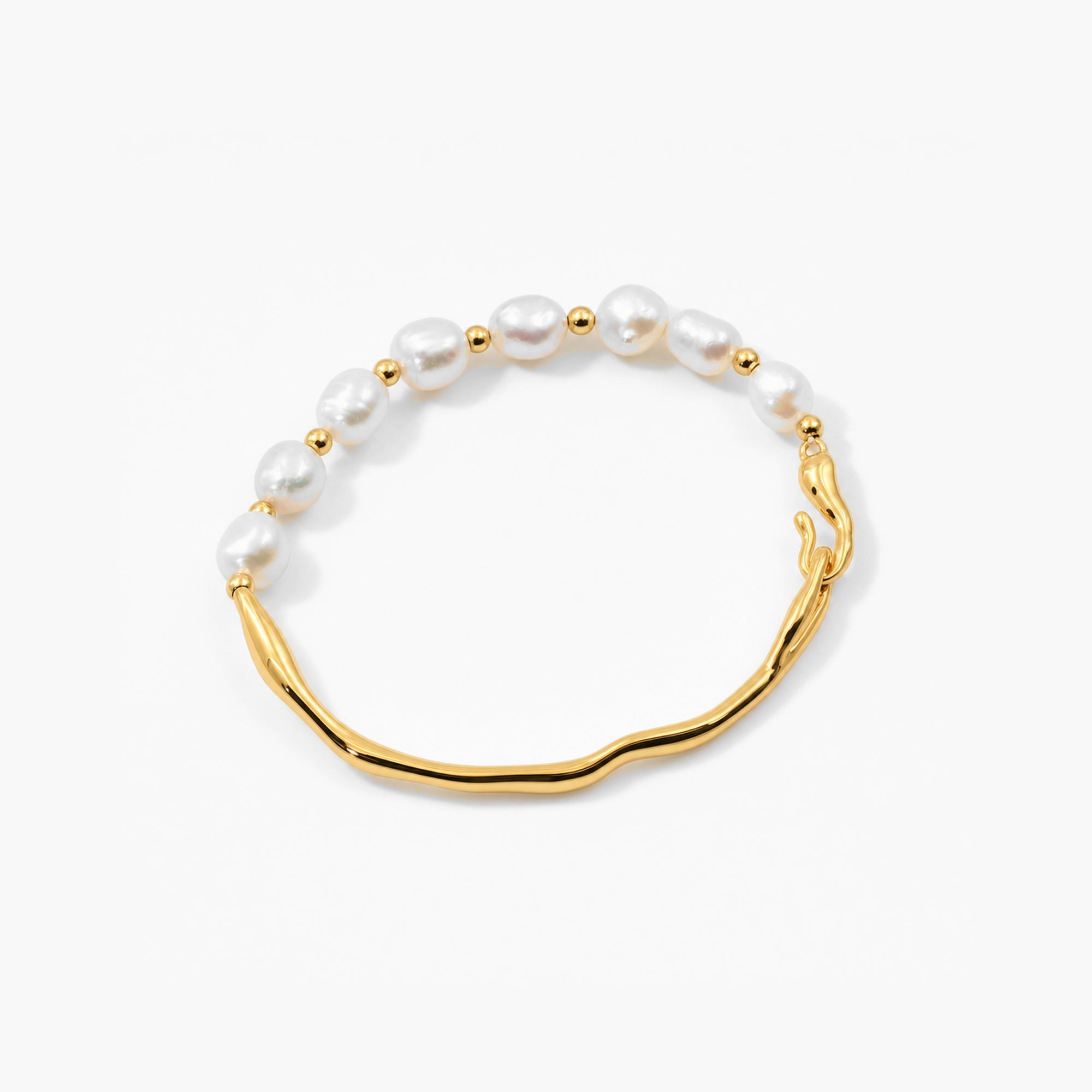 Half Pearl Gold Bracelet