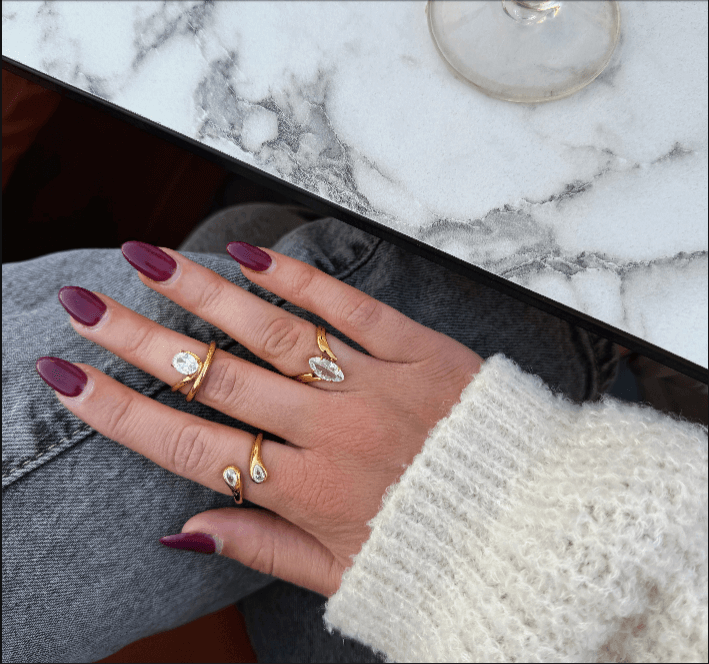 Twin Teardrop CZ Ring