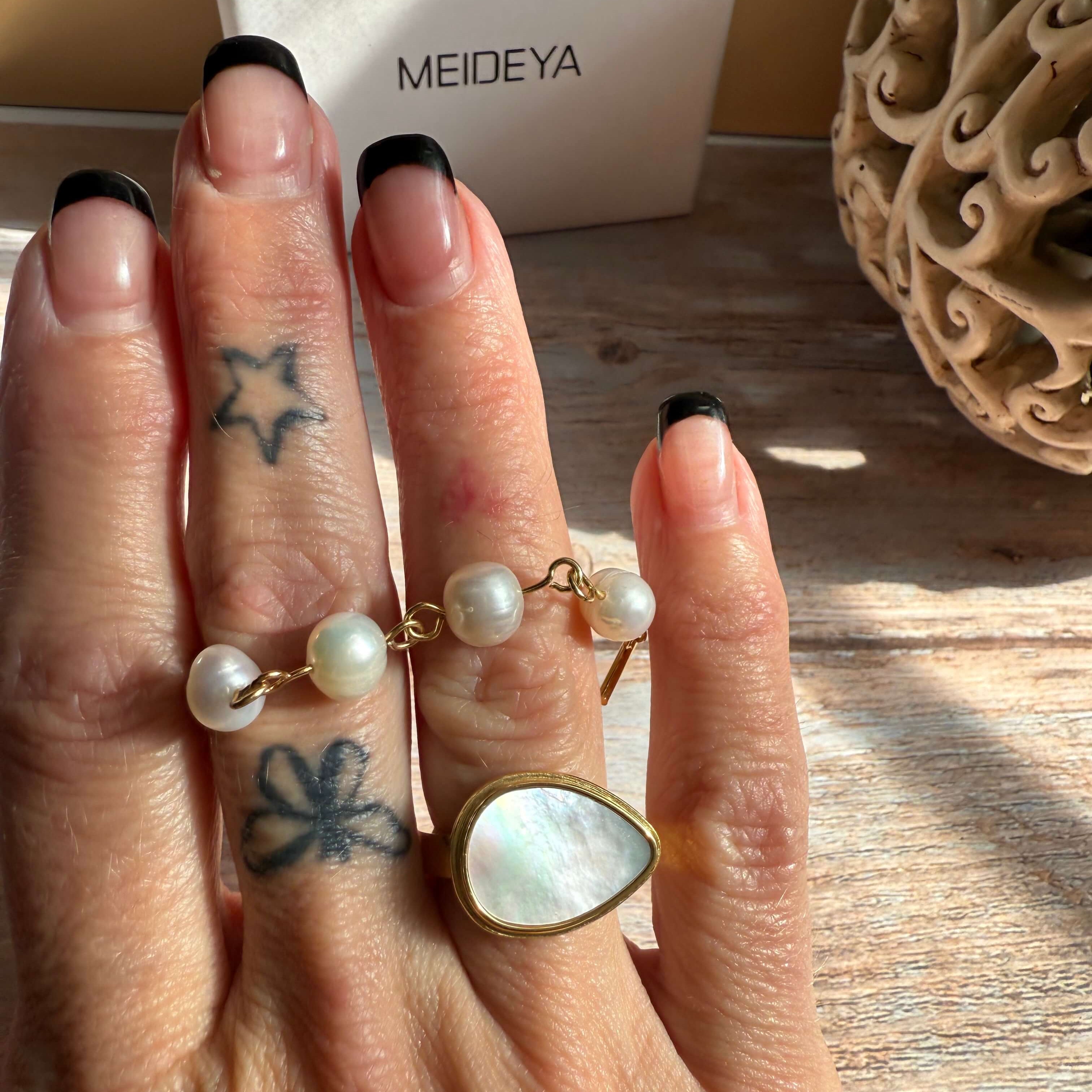 Mother of Pearl Statement Signet Ring