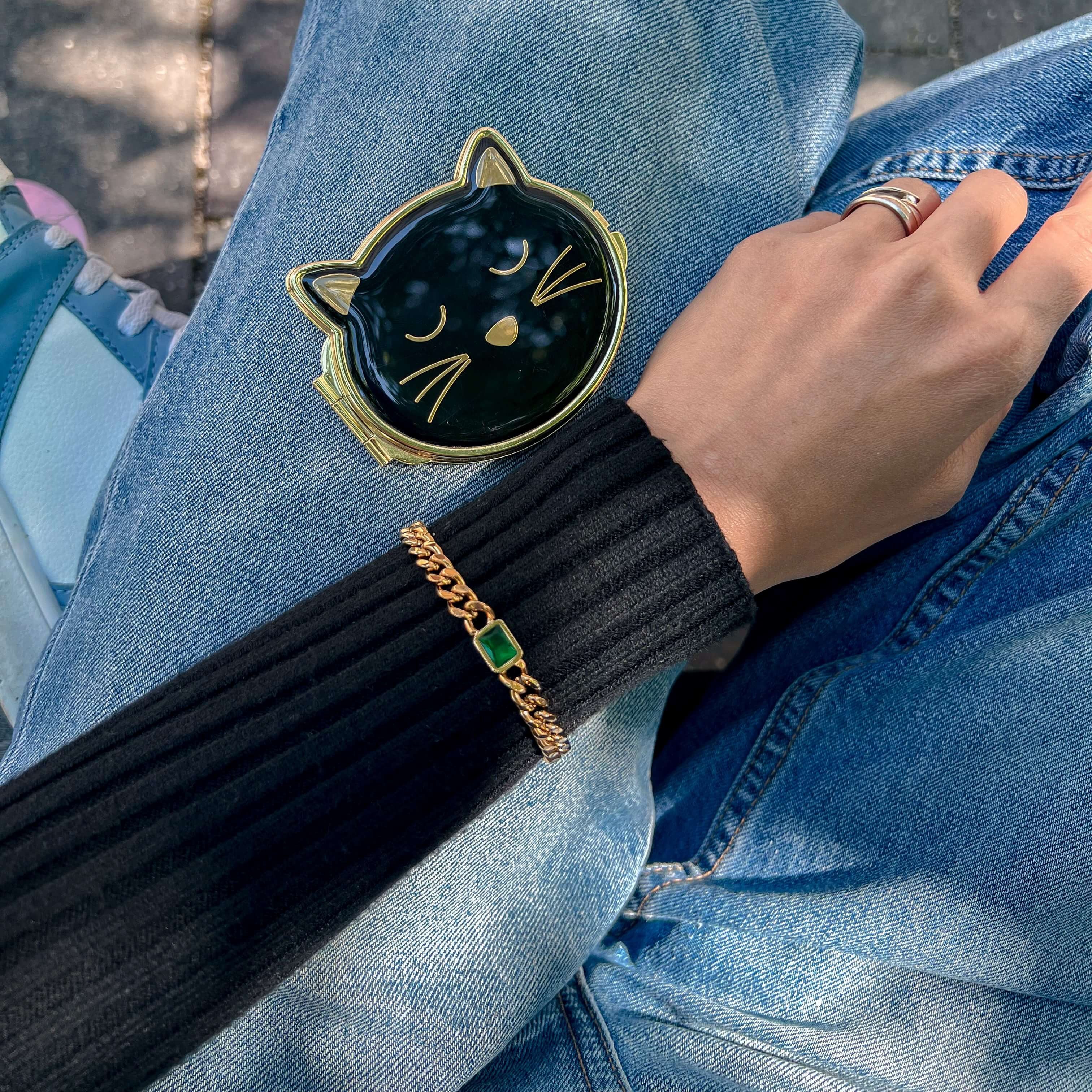 Emerald Gem Curb Chain Bracelet