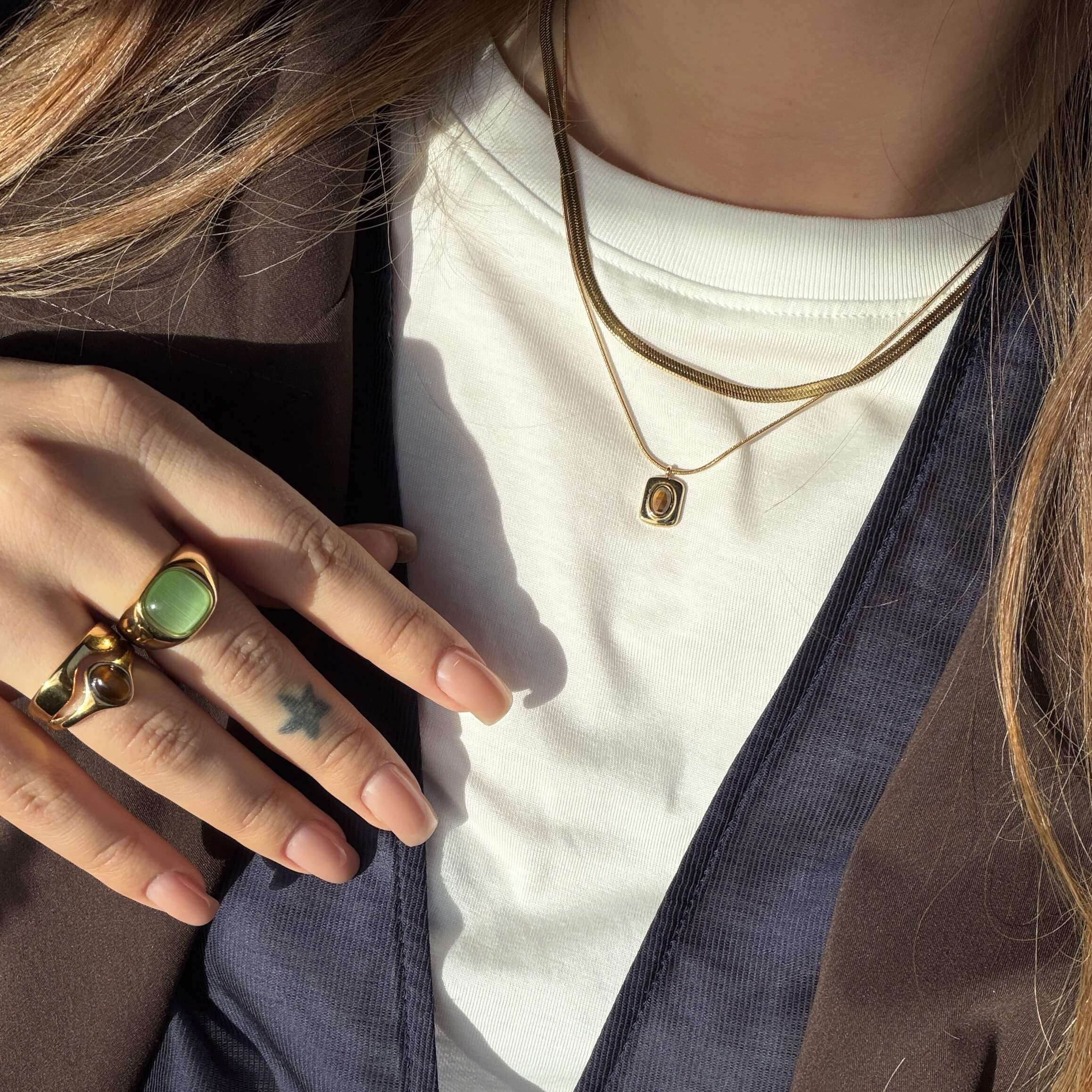 Eve Layered Necklace - Tiger's Eye