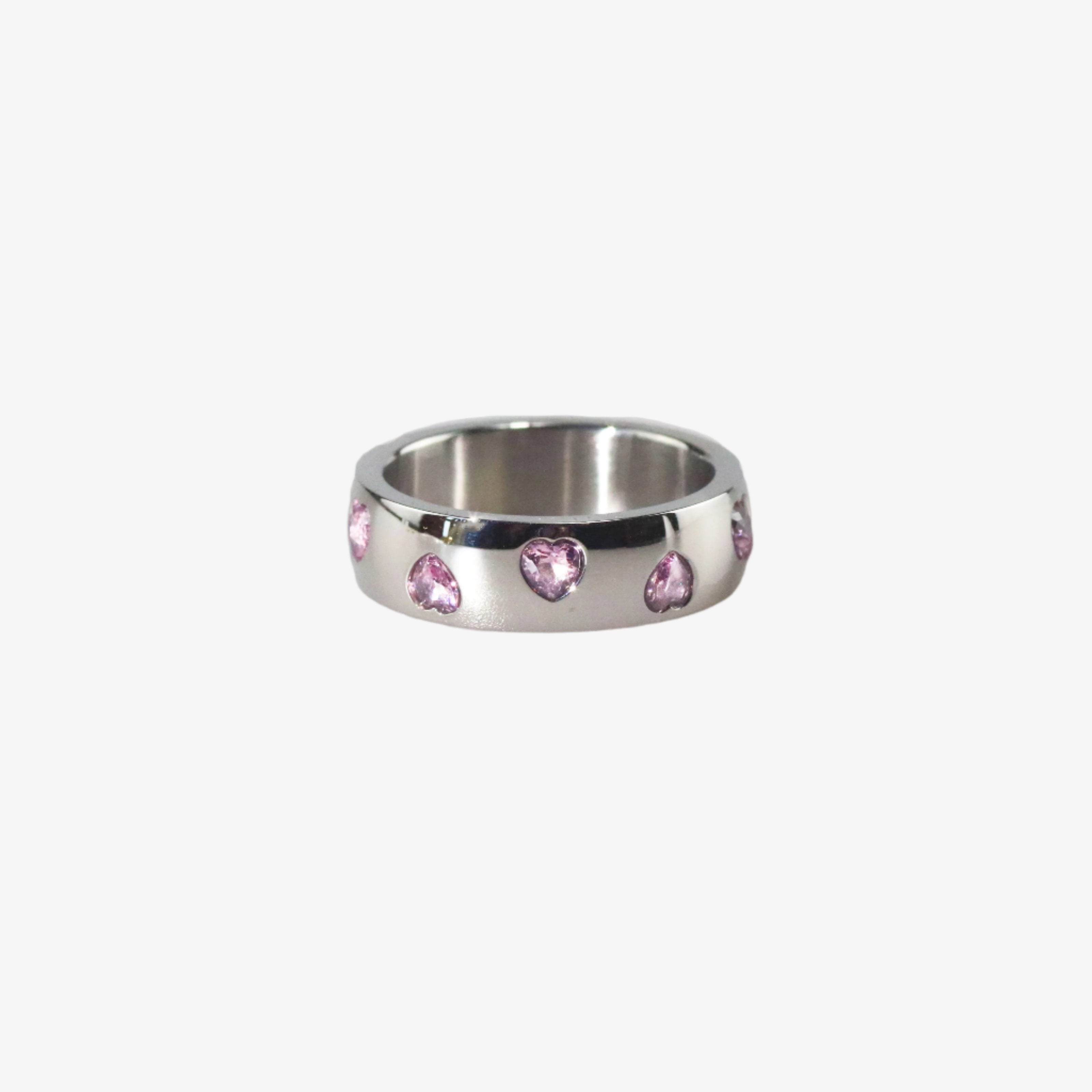 meideya jewelry pink heart band ring