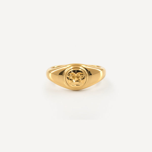 Moonface Signet Ring
