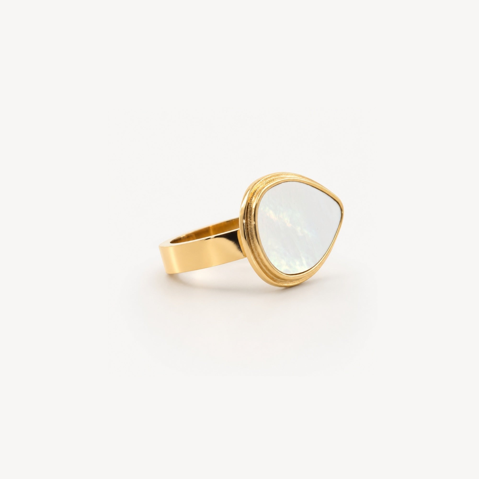 Mother of Pearl Statement Signet Ring