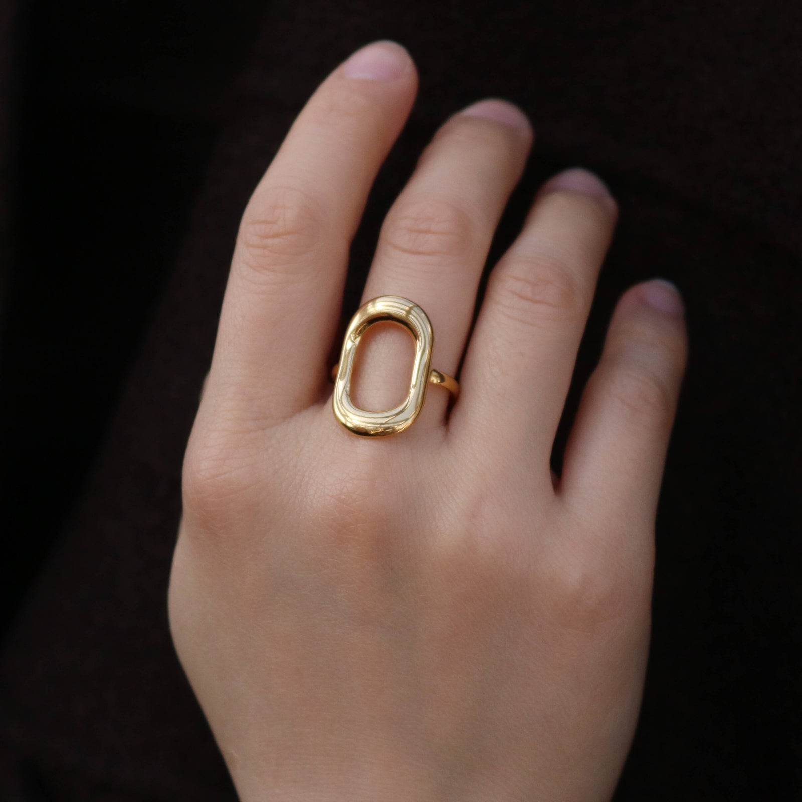Meideya Jewelry Open Oval Ring