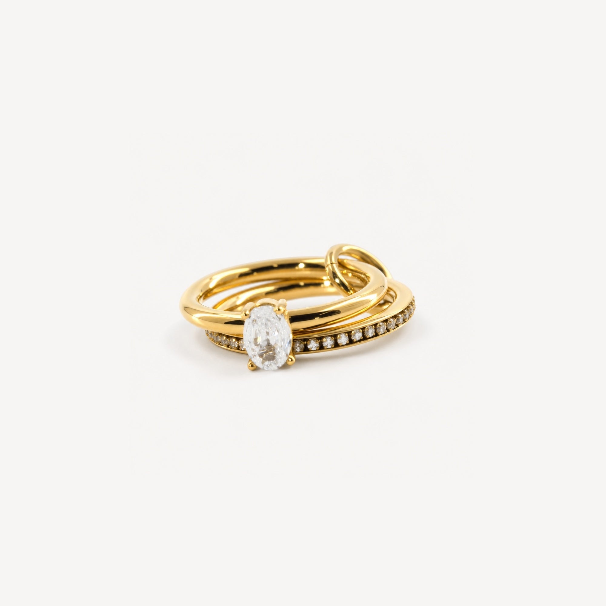 Oval Pave Duo Ring Set