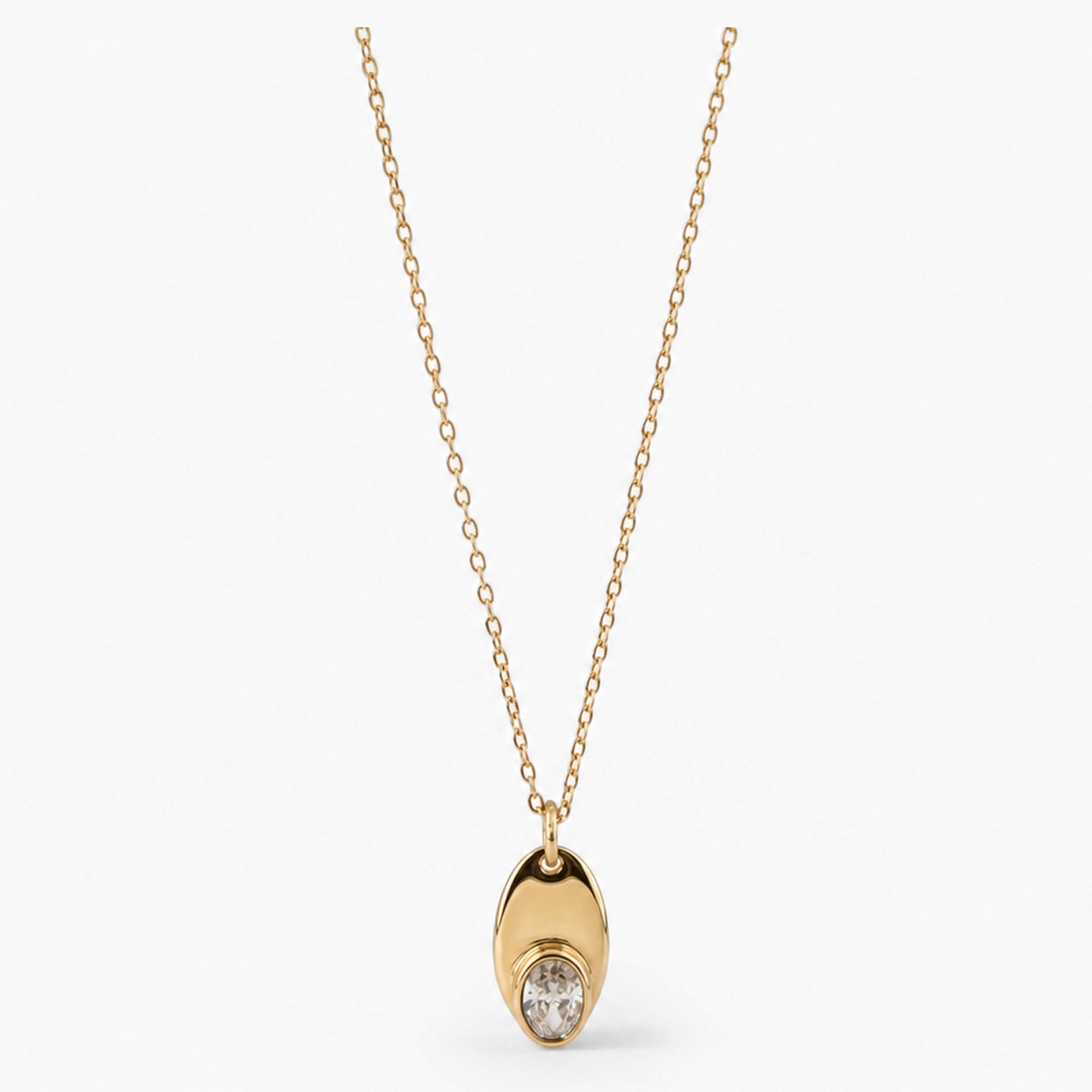 Oval Solitaire Necklace