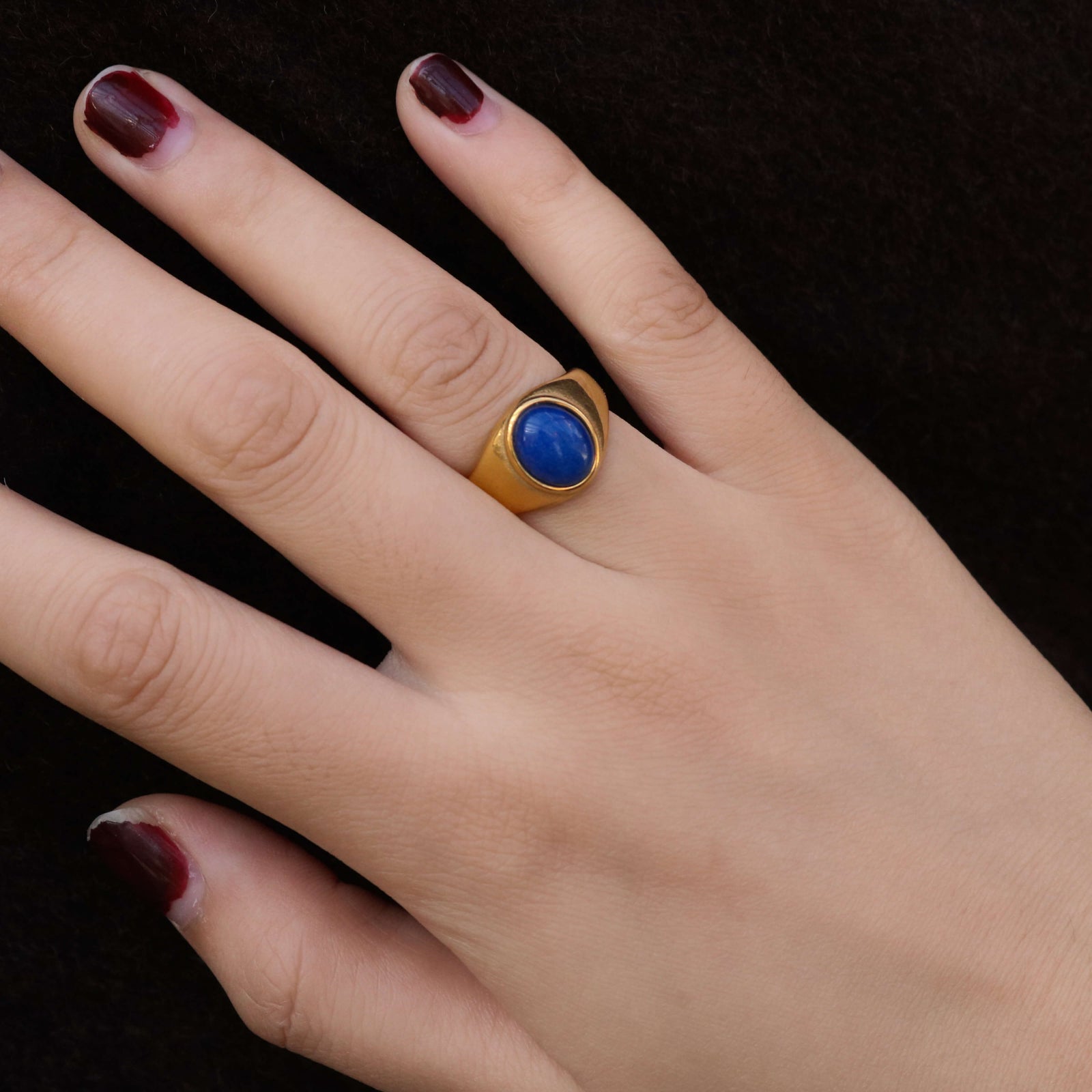 meideya jewelry oval lapis ring