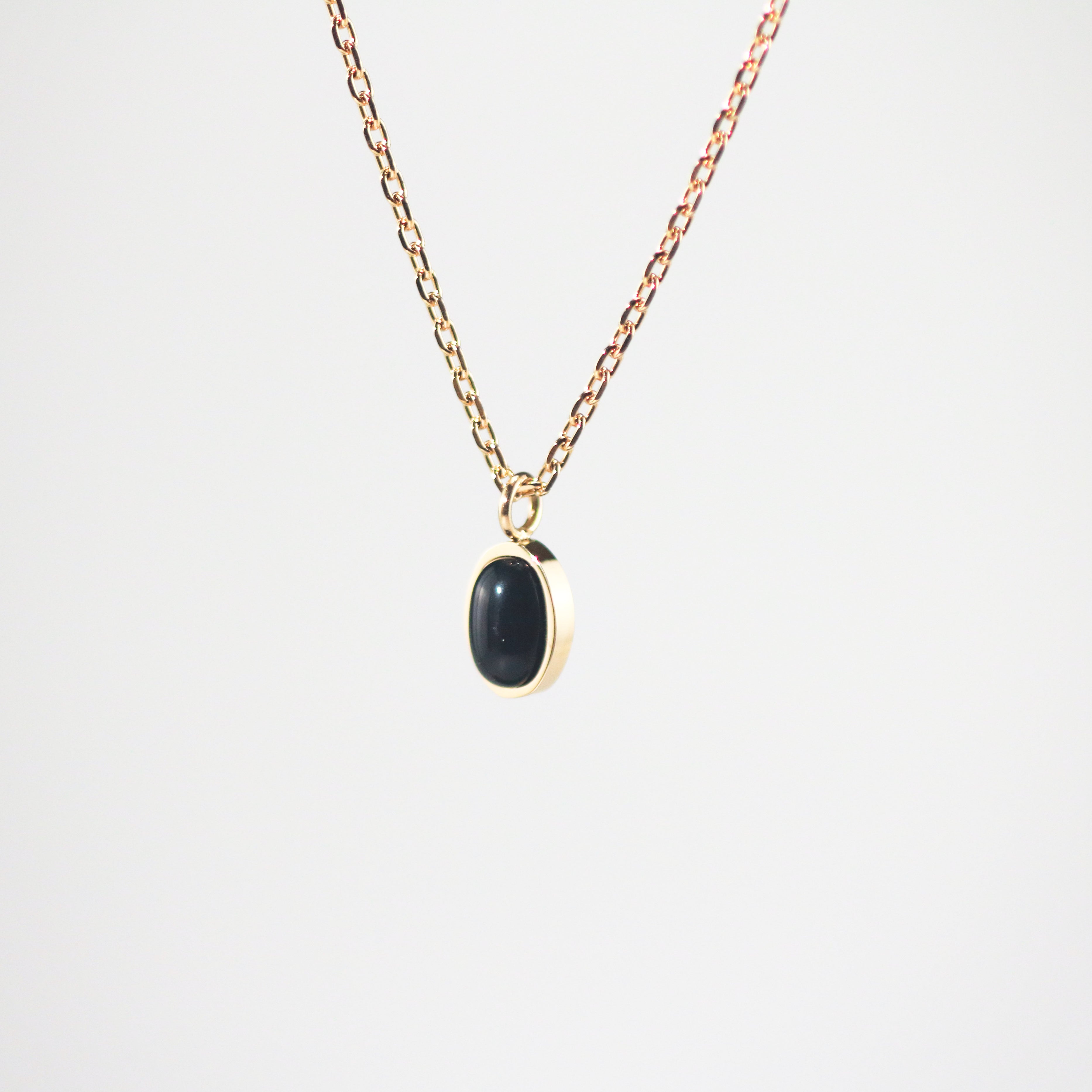 Meideya Jewelry Oval Black Onyx Necklace