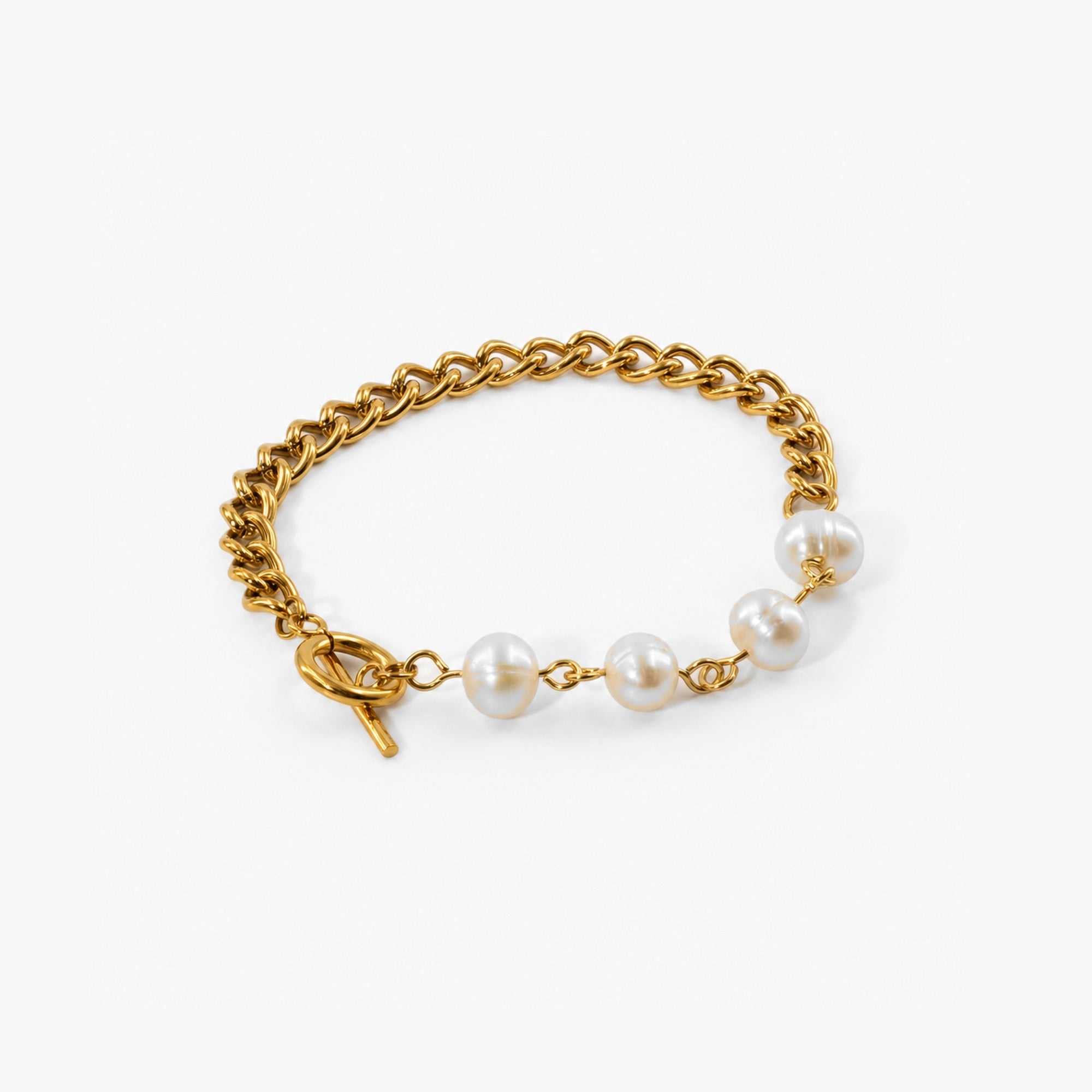 Pearl & Chain Toggle Bracelet
