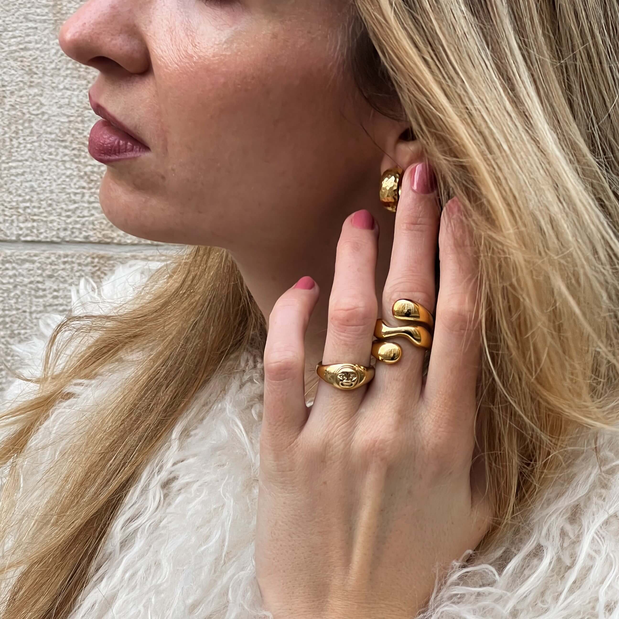 Hammered Small Hoops