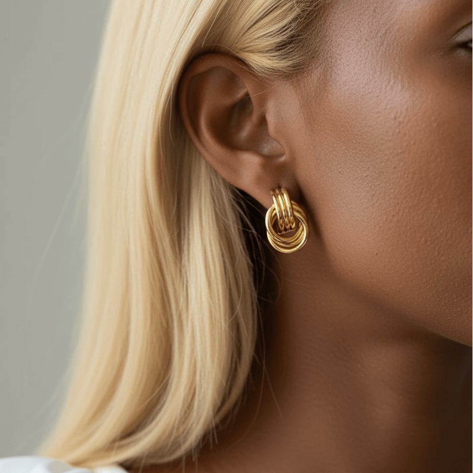 promise knot earrings, dainty gold earrings for women