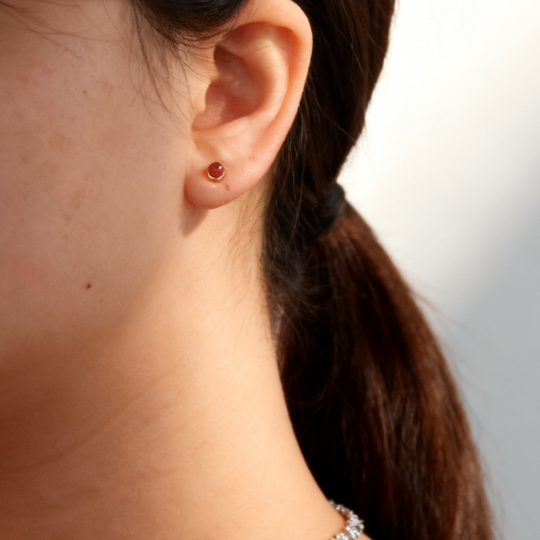 Red Agate Studs