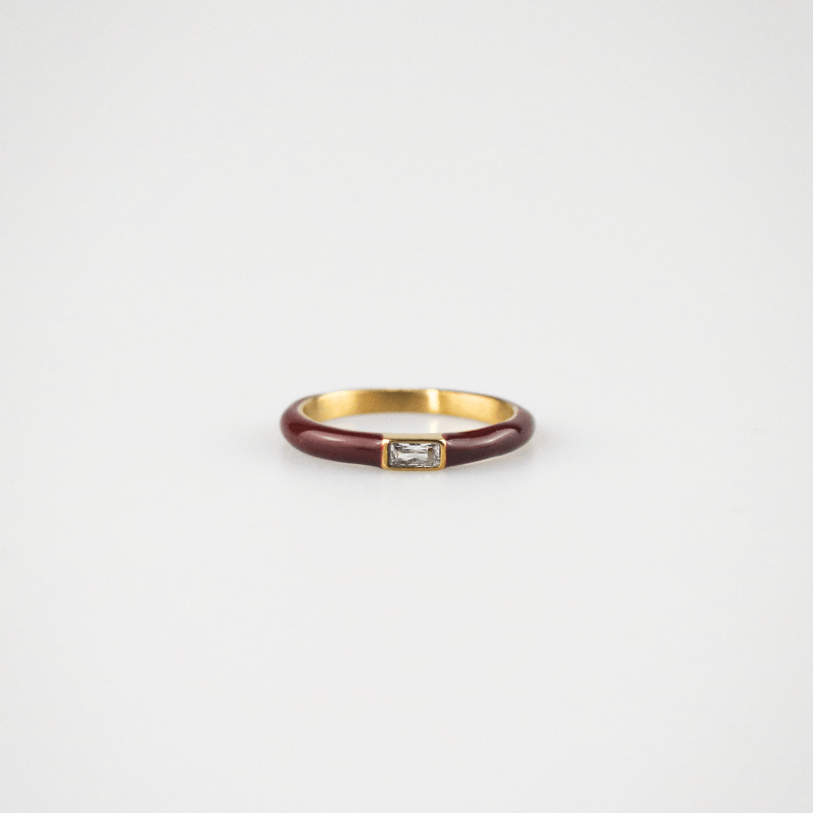 red enamel stacking rings