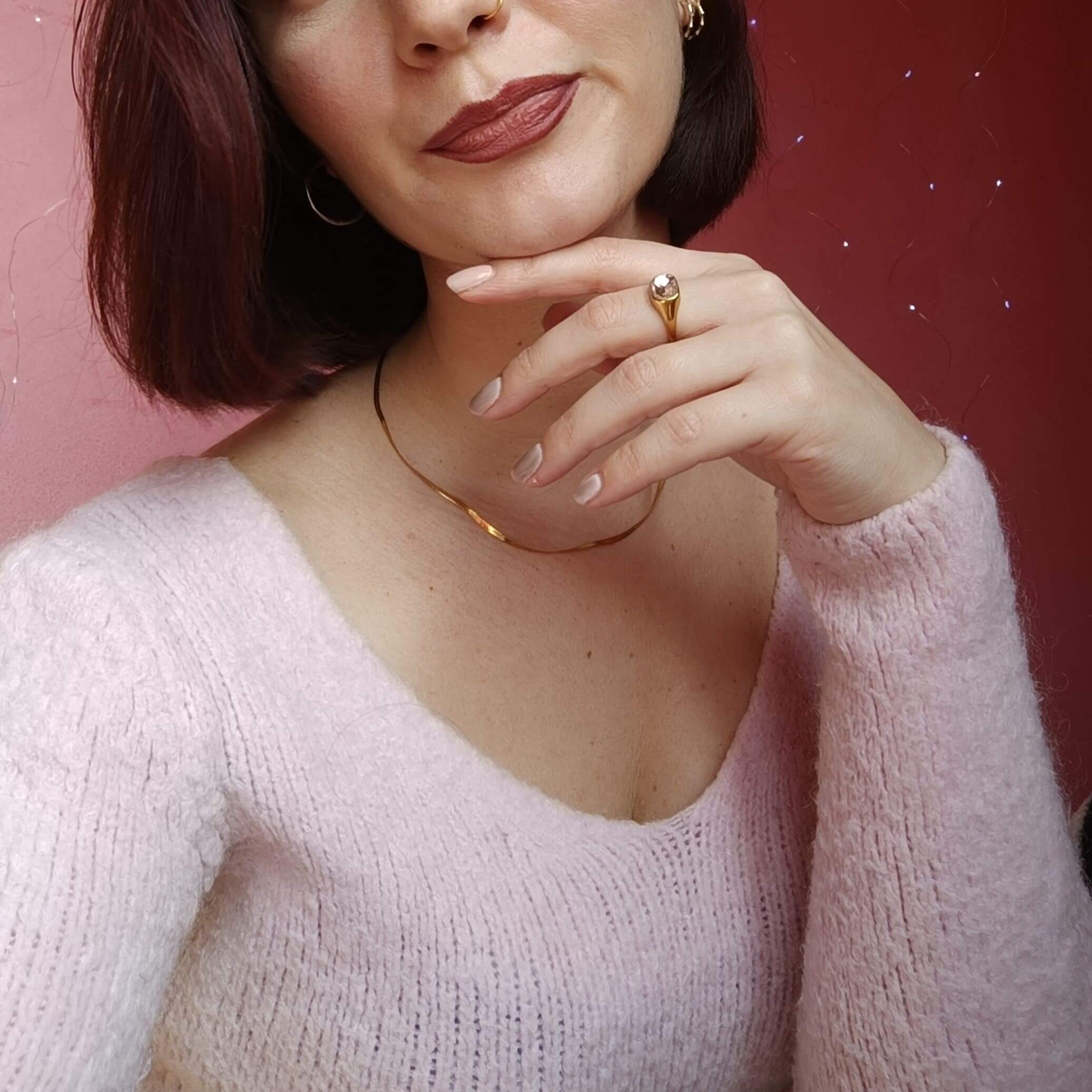 Pink Emerald Cut Ring