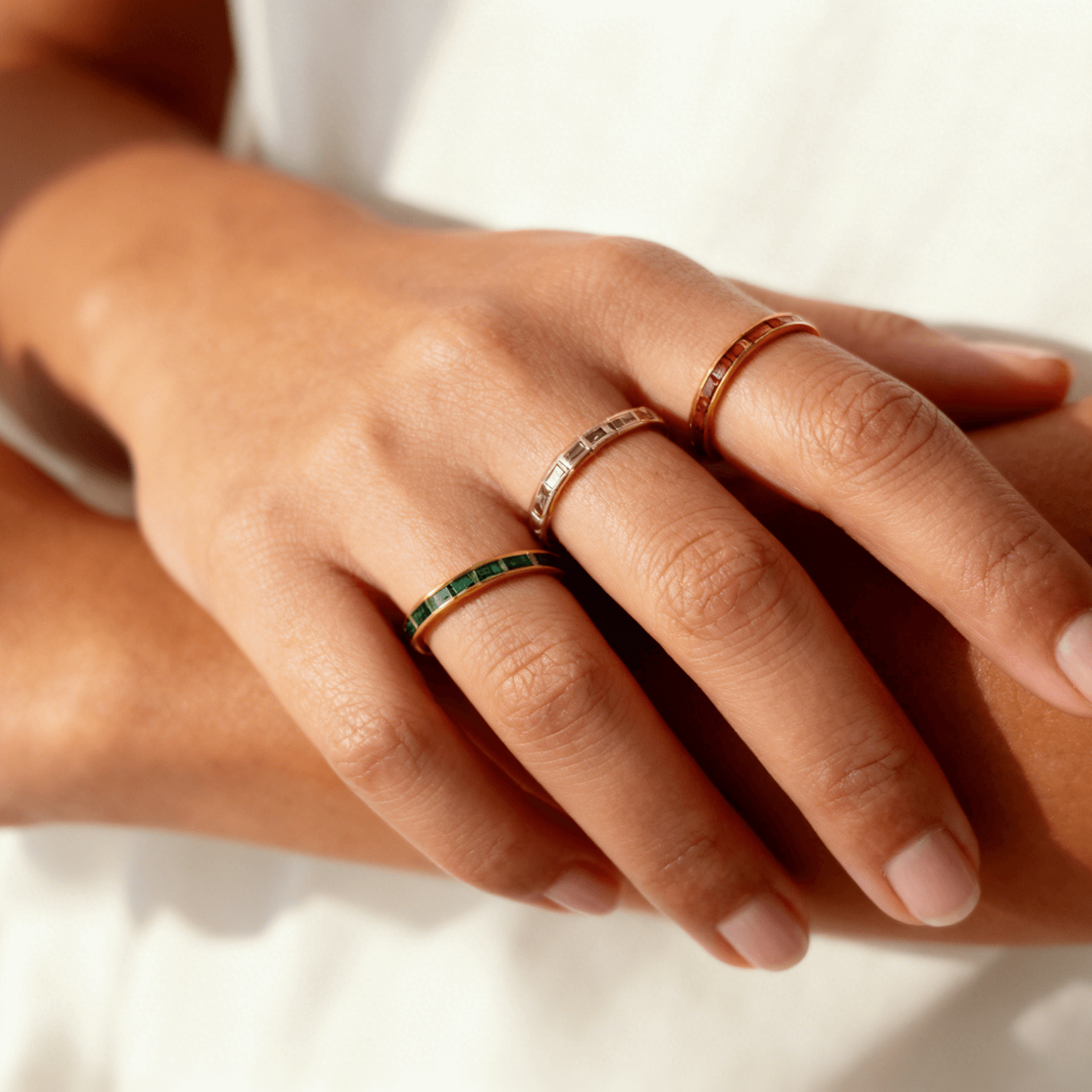 Crystal Slim Band Ring