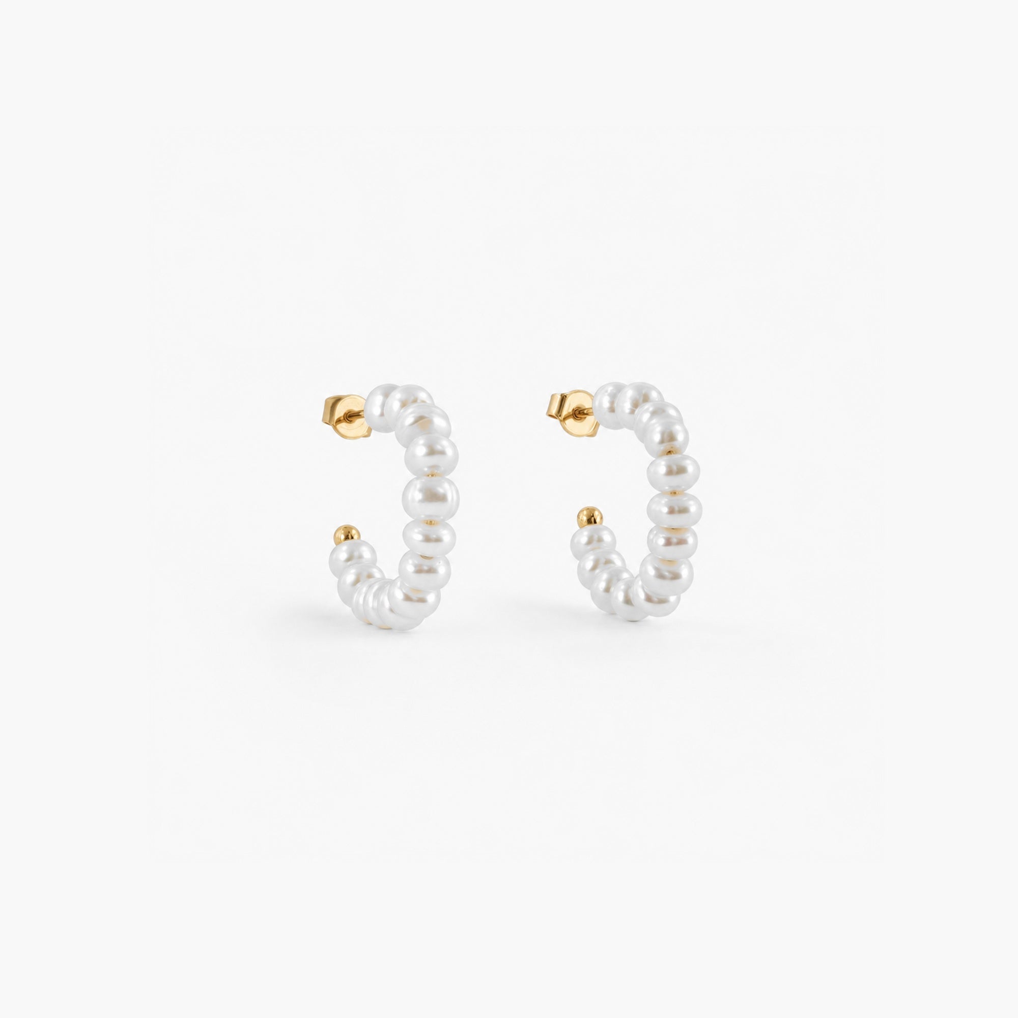 Small Pearl Hoop Earrings