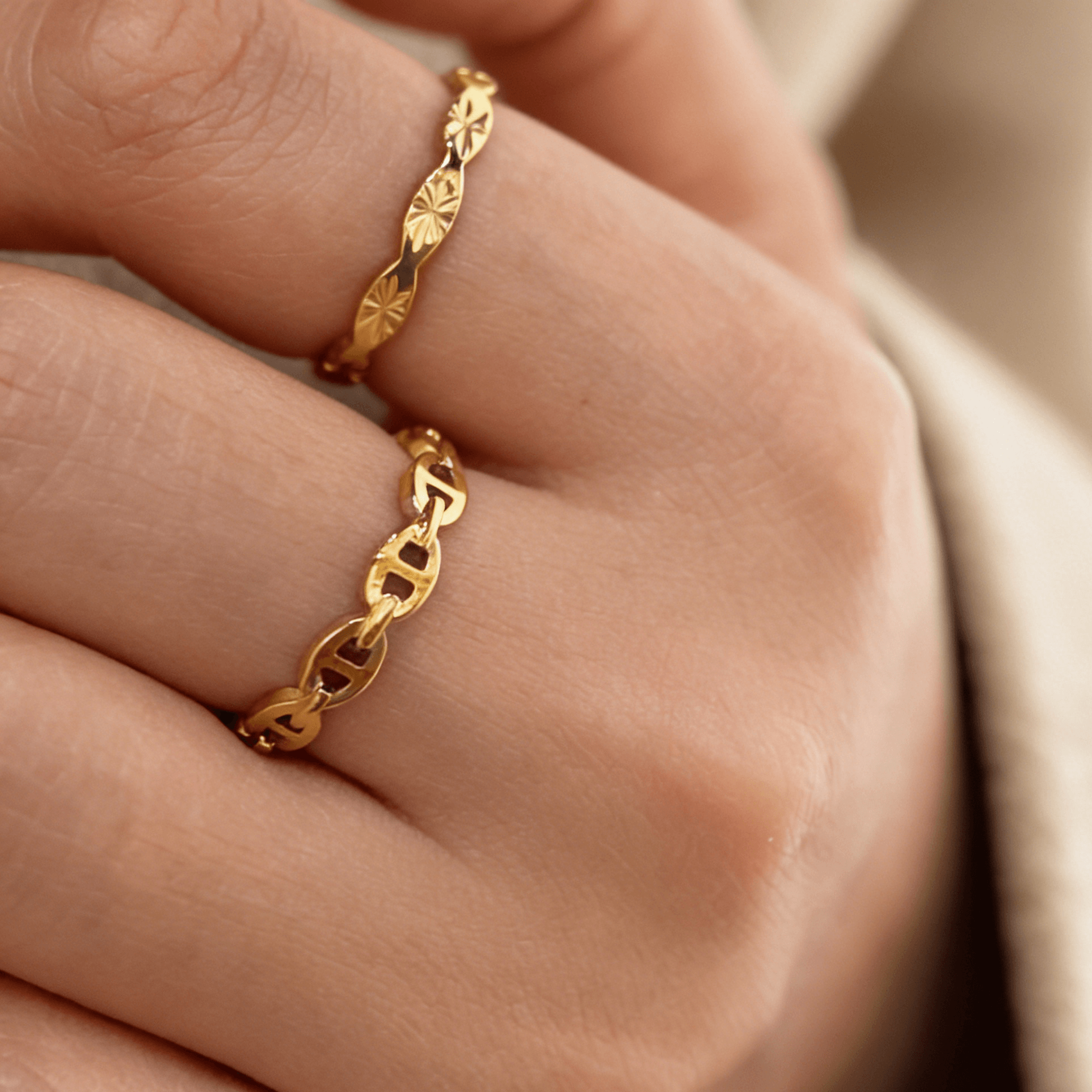 Hollow Out Stackable Band Ring