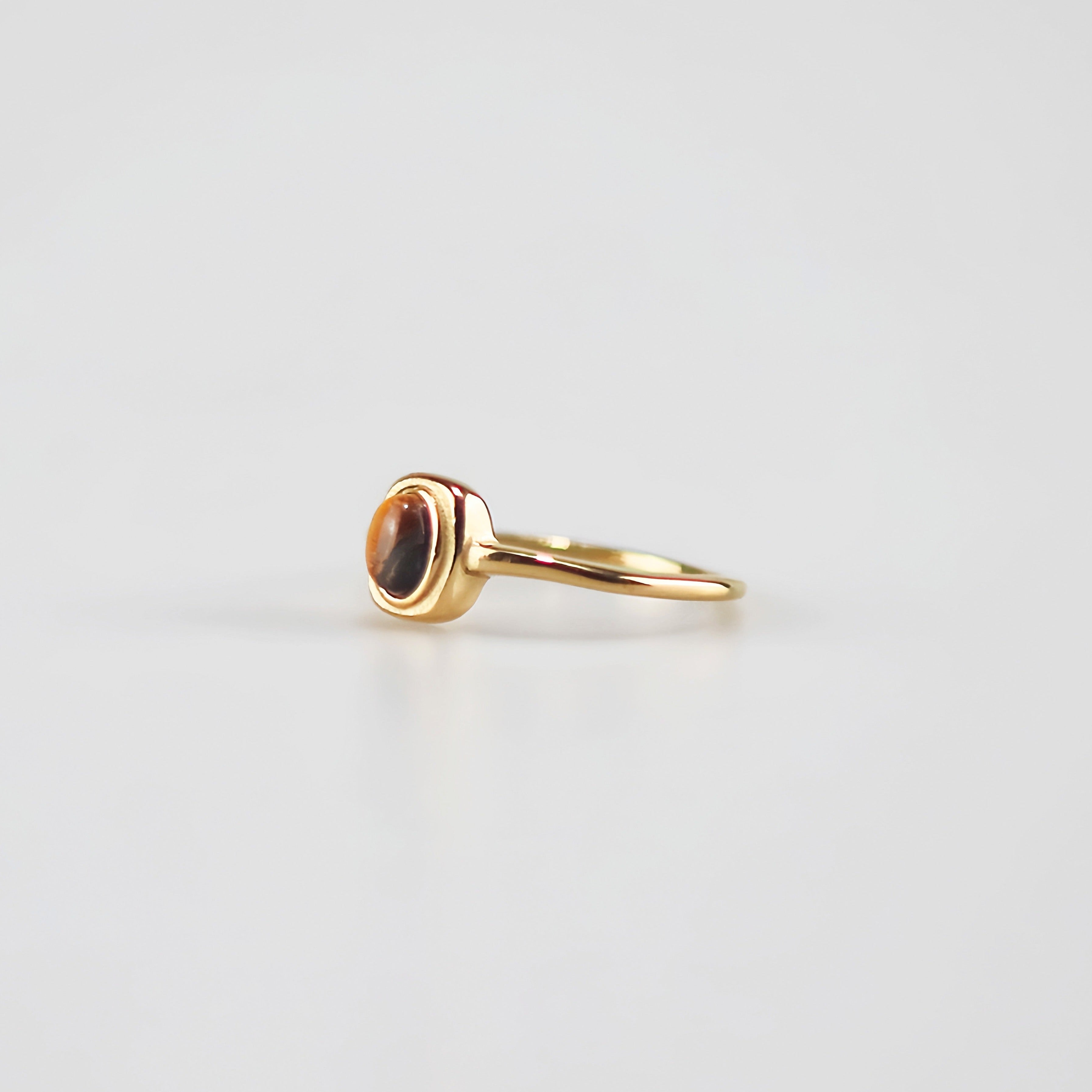 tiger's eye ring in stainless steel waterproof jewelry for women