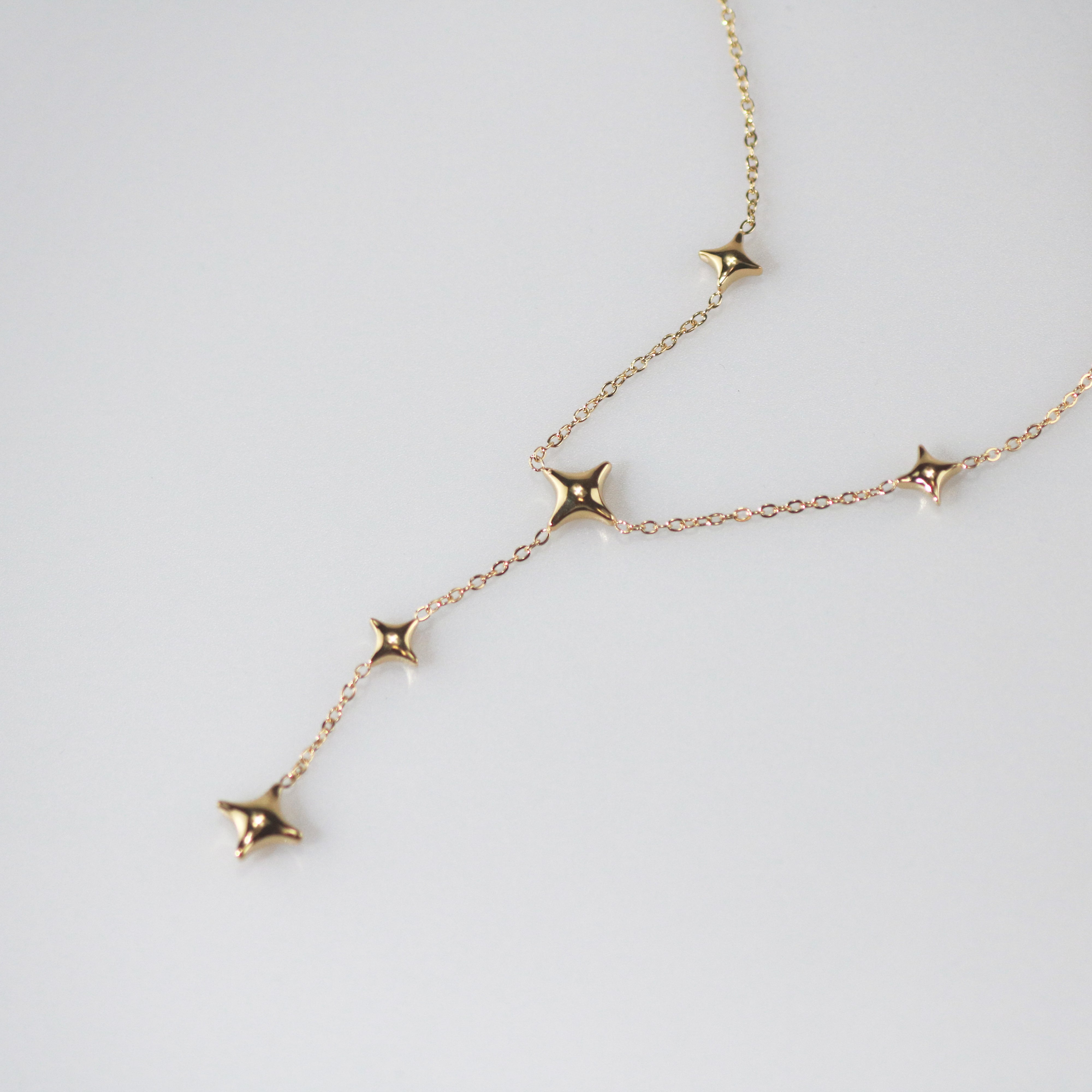 Meideya Jewelry Star Drop Necklace Gold