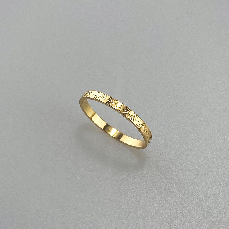 Meideya Jewelry Sun Band Ring gold 