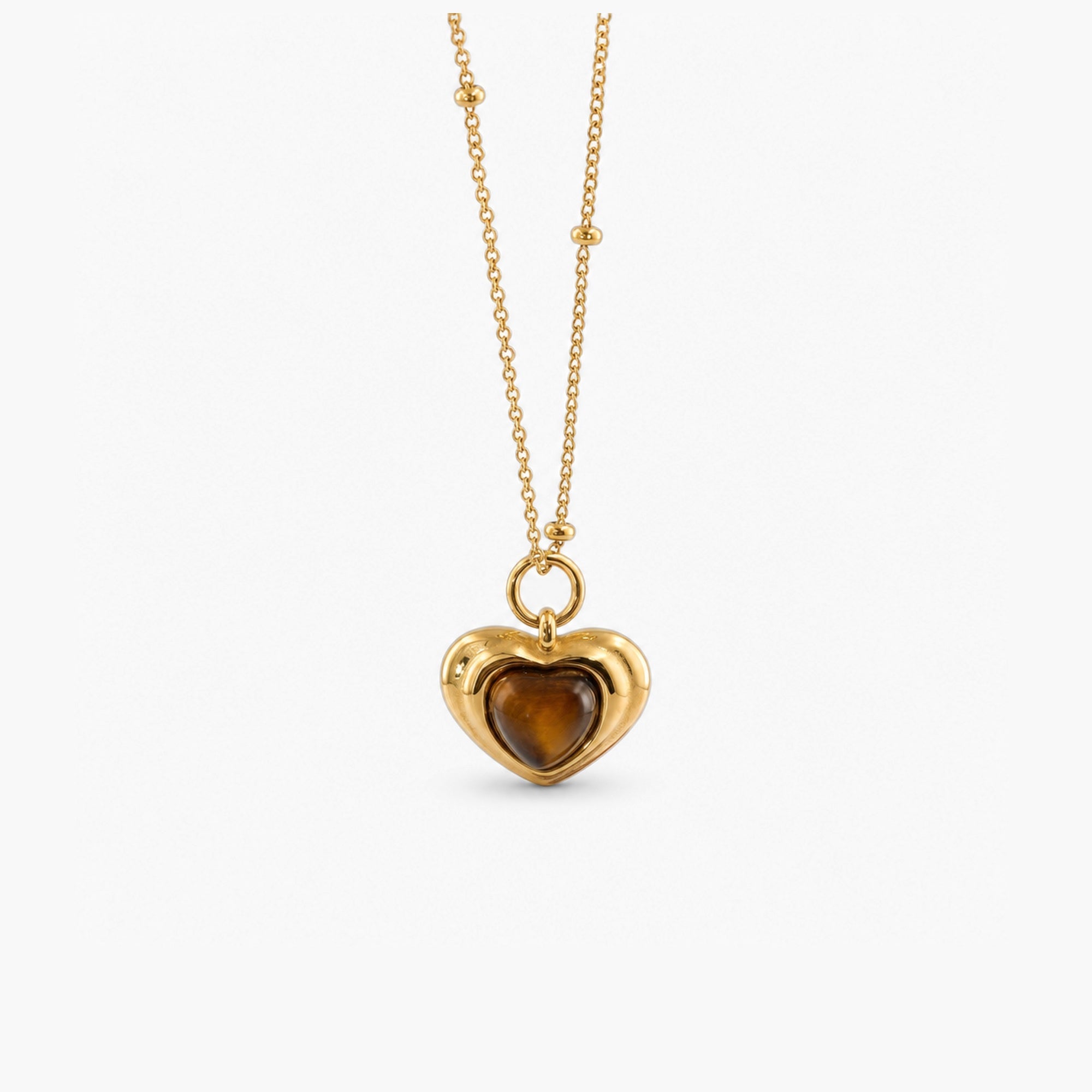 Tiger's Eye Heart Necklace