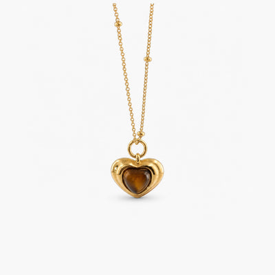 Tiger's Eye Heart Necklace