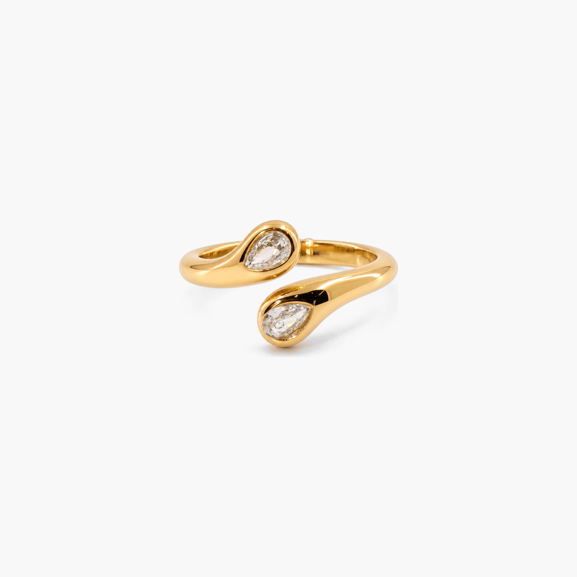 Twin Teardrop CZ Ring