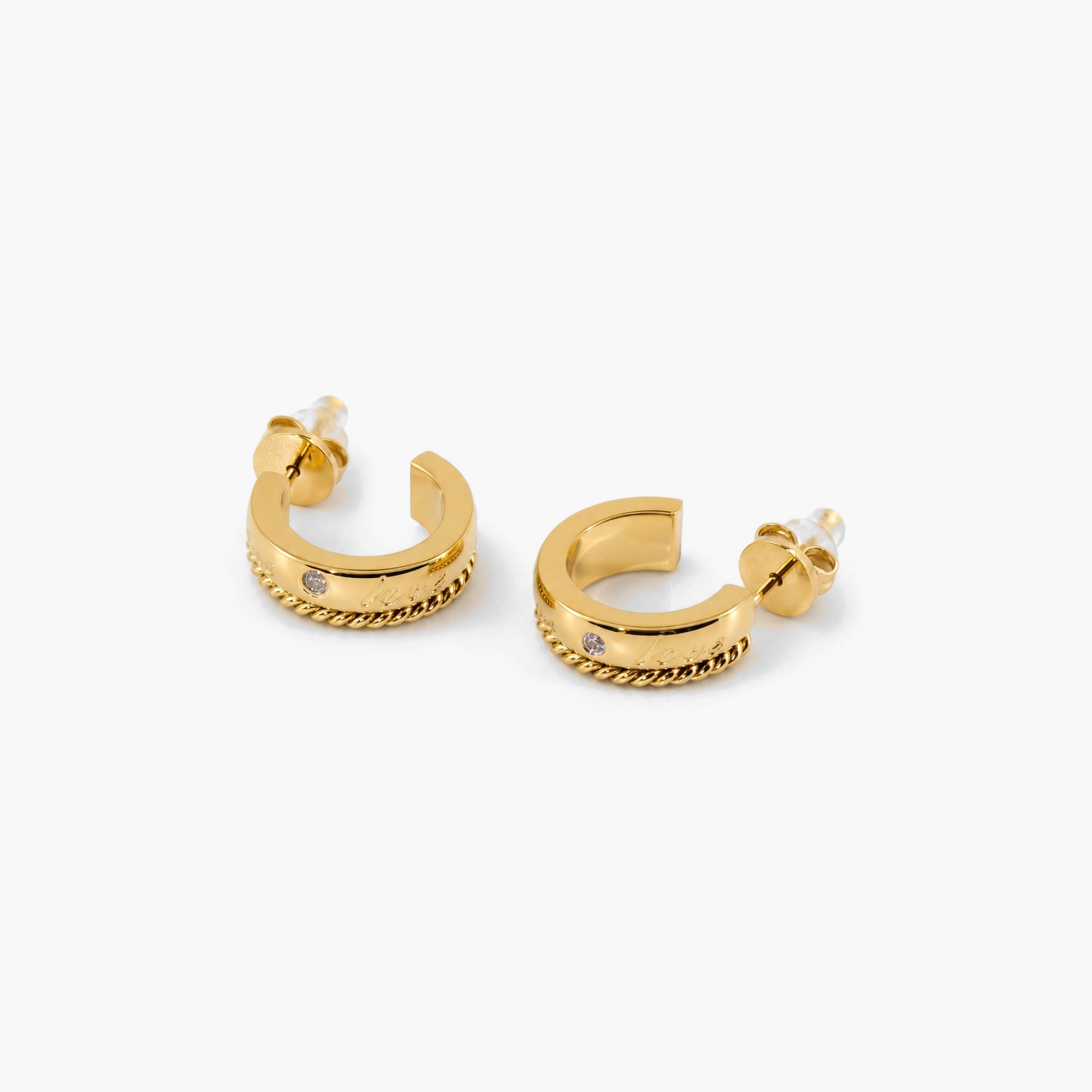 Twisted Huggie Hoops