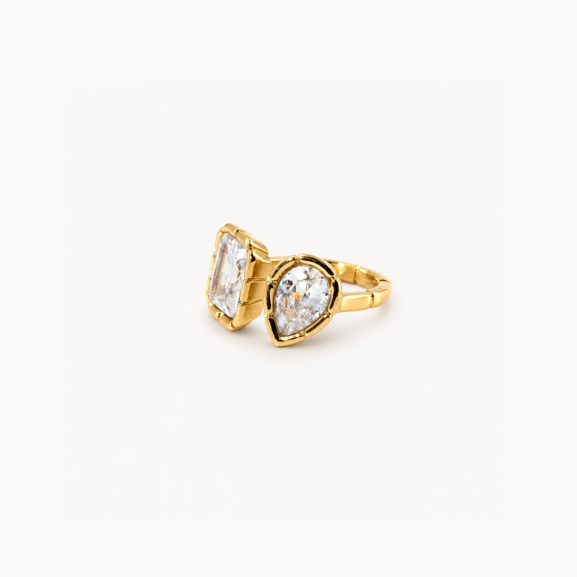 Two Stone Open Ring