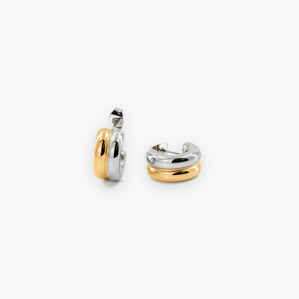 Two Tone Small Hoops