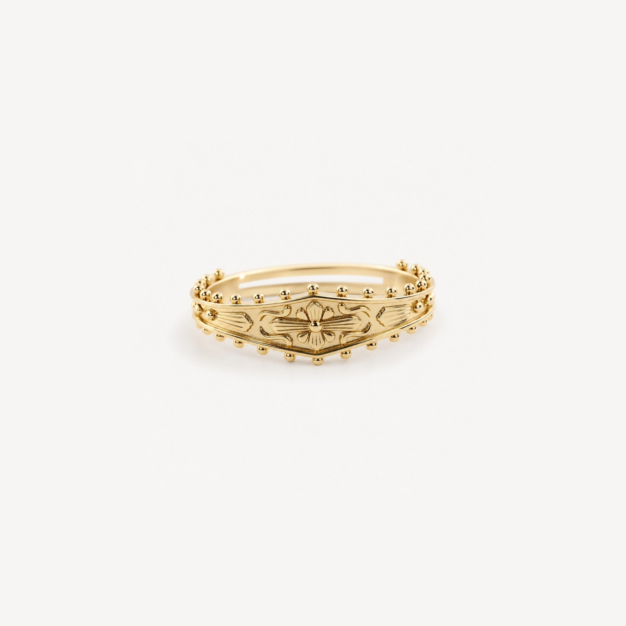Victorian Engraved Ring | 10k Gold-Plated | Meideya