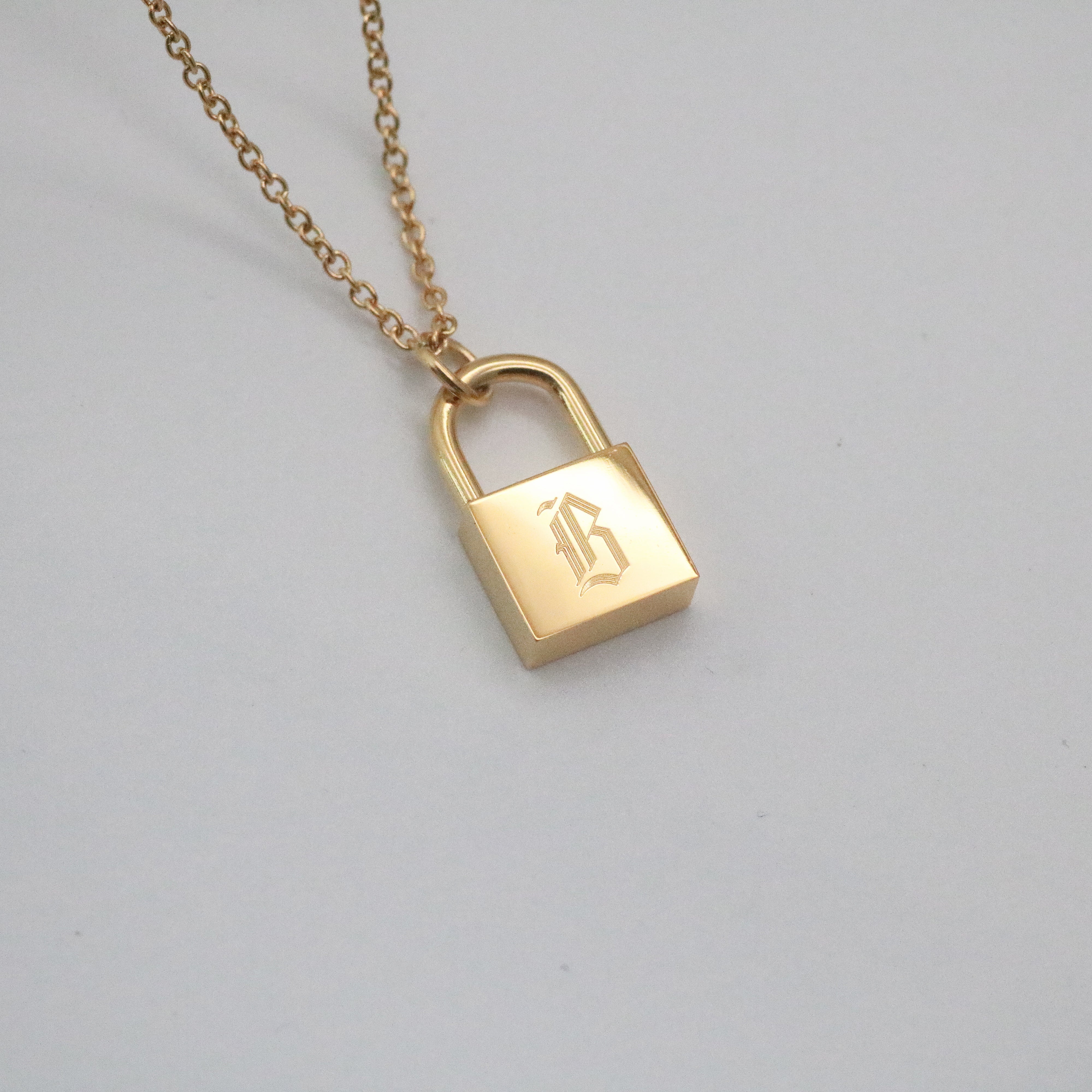 The Old English Engraved Lock Necklace