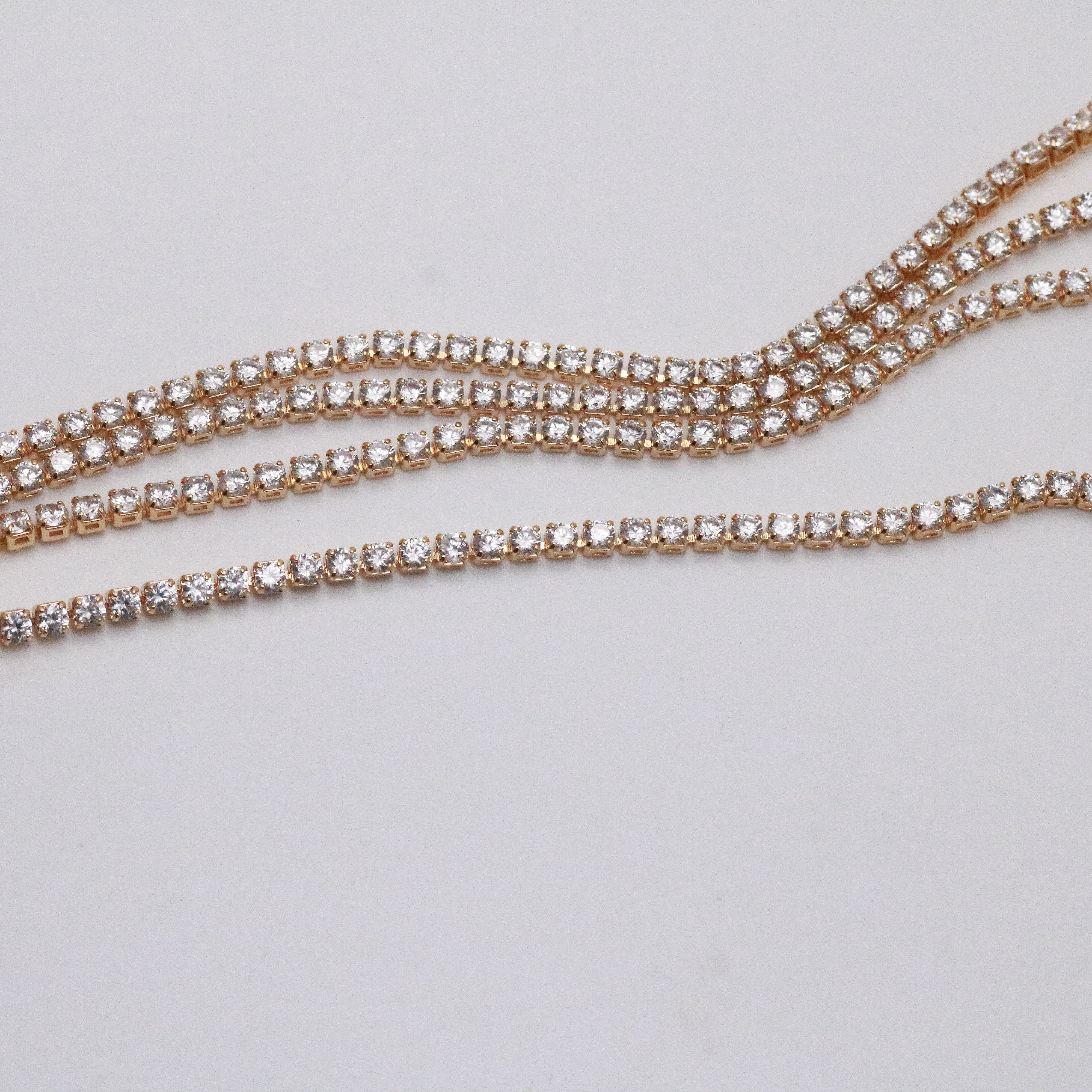 2mm gold tennis necklace