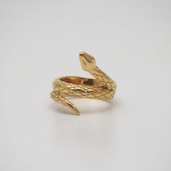 gold coiled snake ring for women