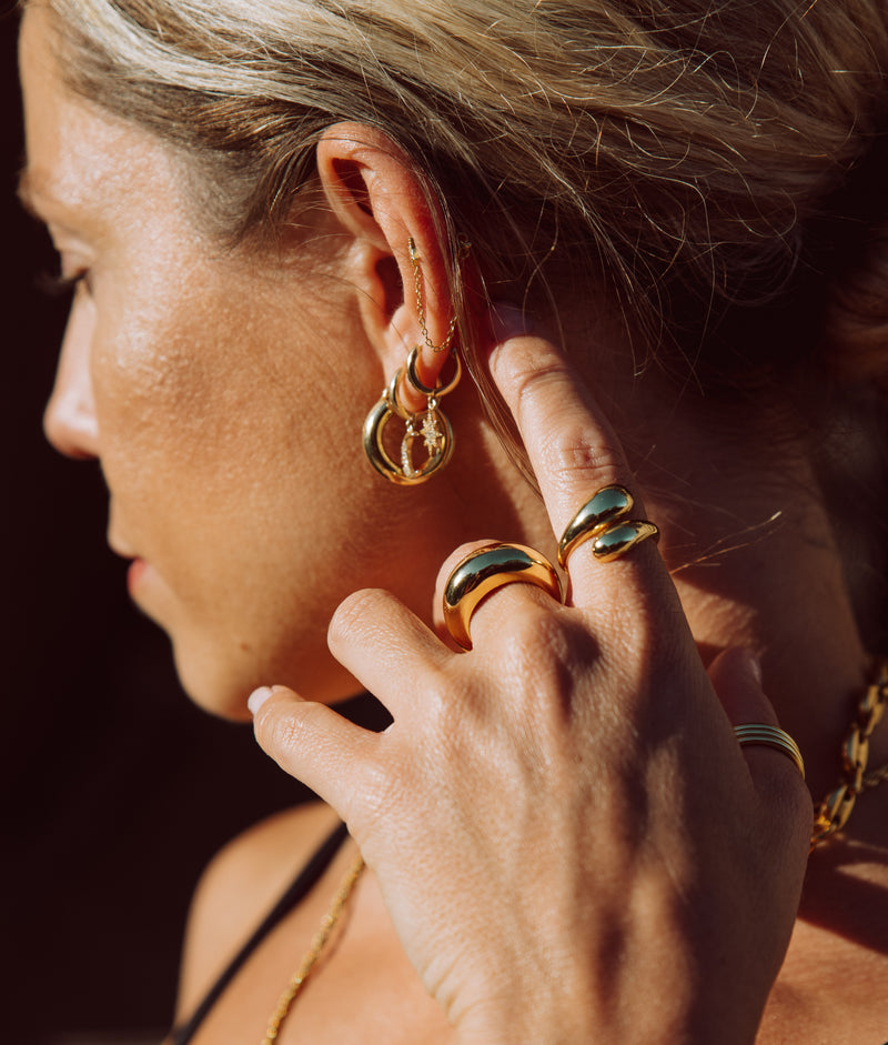 The maggie Duo Ring in 18k gold plated sterling silver